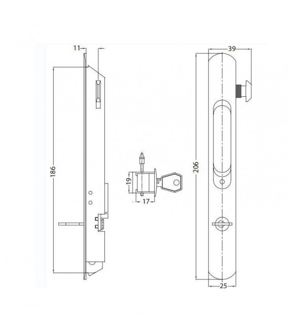 Cierre Ventana C/Llave Ovalado