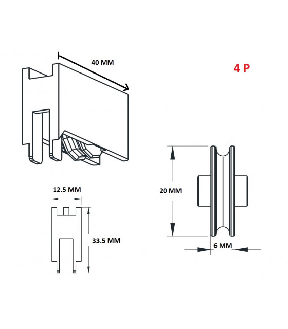 RODAMIENTO NYLON  MOD 4P  2UDS