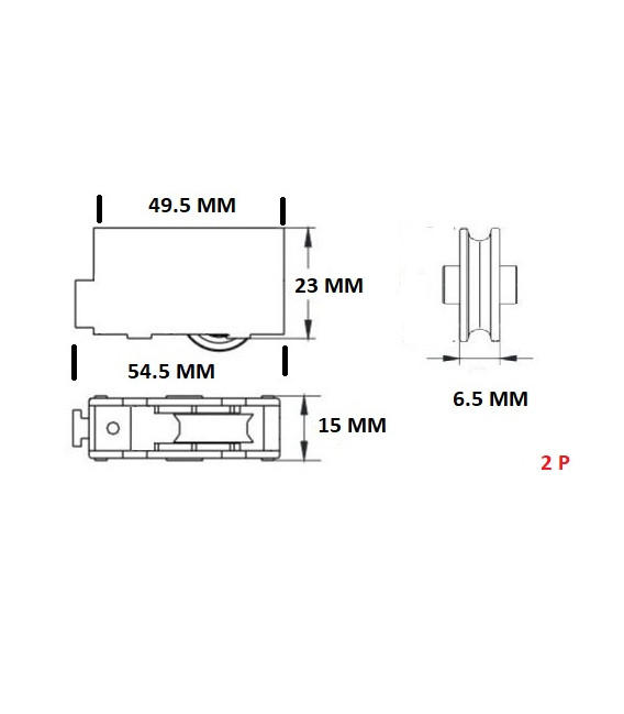 RODAMIENTO NYLON  MOD 2P  2UDS