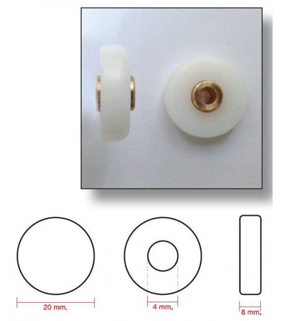 Rodamientos de Mampara Mod. Lisa (4 Uds.)