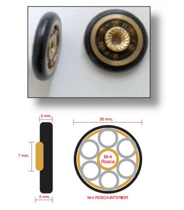 Rodamientos de Mampara Mod. Stan 20 (4 Uds.)