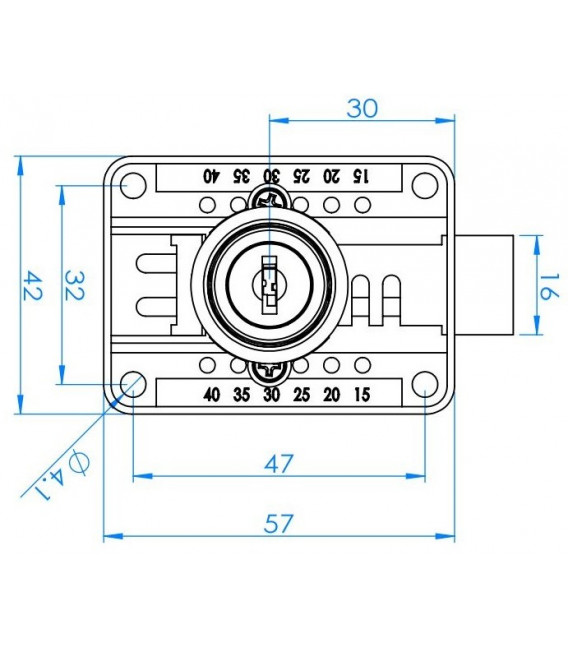 Cerradura Armarios y Cajones Regulable