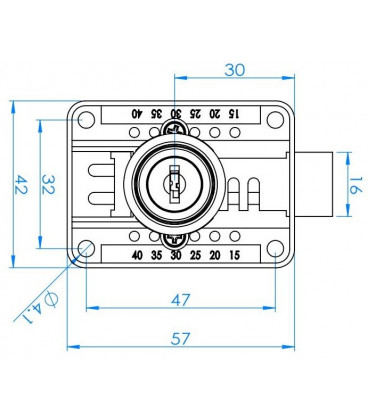 Cerradura Armarios y Cajones Regulable