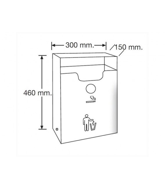 Papelera Quadra con Cenicero