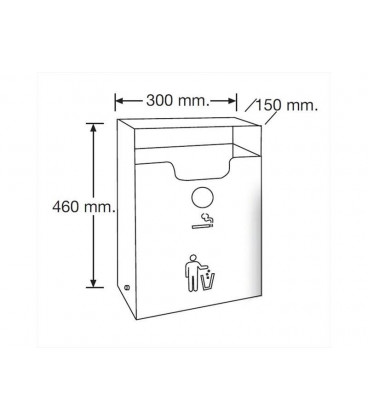 Papelera Quadra con Cenicero