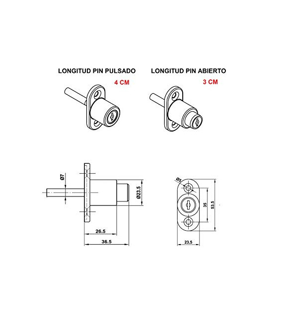 Cerradura de ventanas correderas Blanco PACK 2 - LLAVES IGUALES