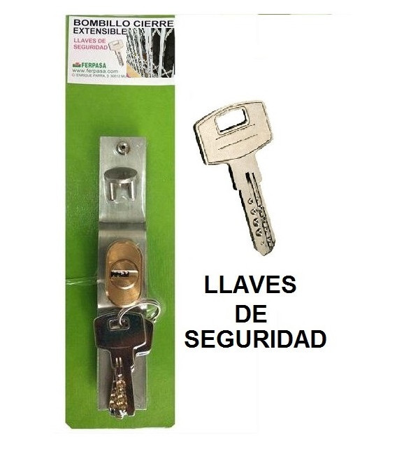 CERRADURA CIERRE EXTENSIBLE C/LLAVES DE SEGURIDAD