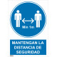 Cartel Distancia seguridad 1m