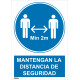 Cartel Distancia seguridad 1m