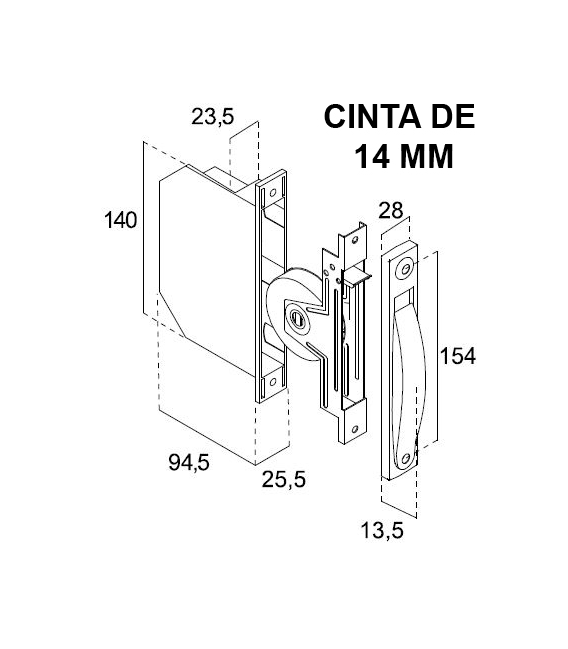 RECOGEDOR PERSIANAS DE EMBUTIR CON CINTA