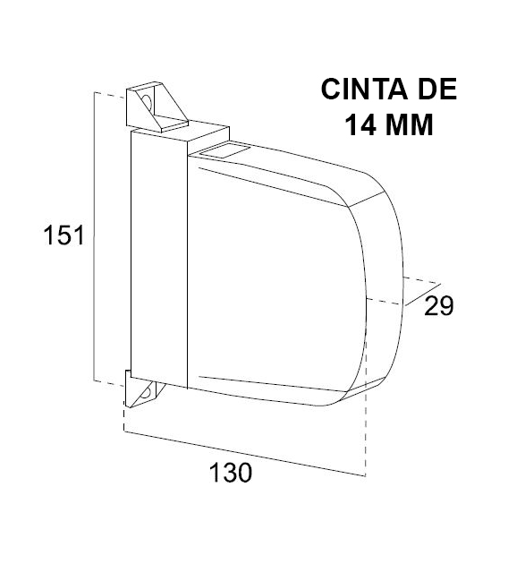 Recogedor de Sobreponer Abatible con Cinta
