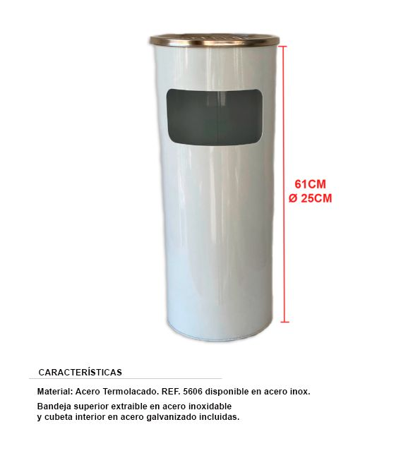 PAPELERA CENICERO REDONDA MODELO SUPRA