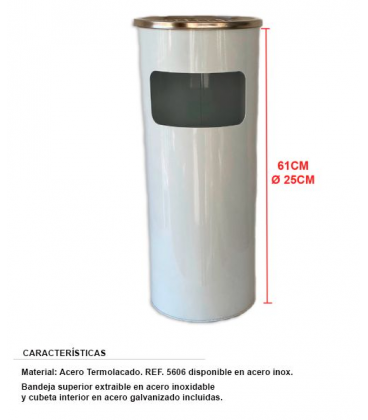 PAPELERA CENICERO REDONDA MODELO SUPRA