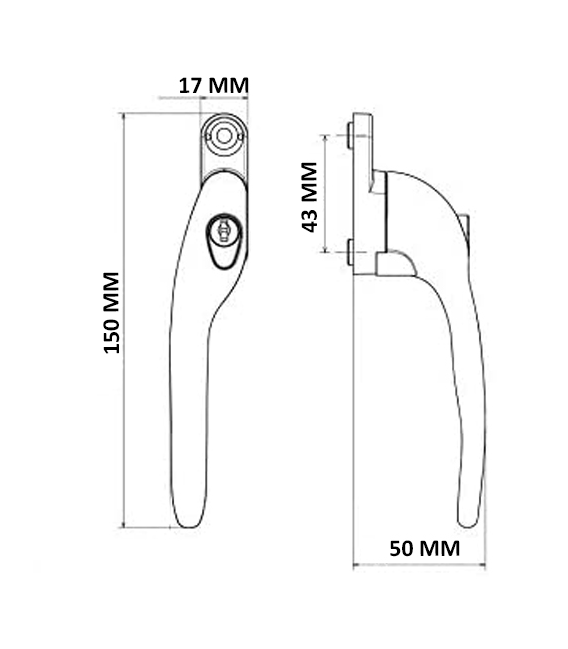 MANILLA C/LLAVE ALUMINIO BLANCO
