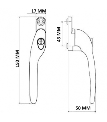 MANILLA C/LLAVE ALUMINIO BLANCO