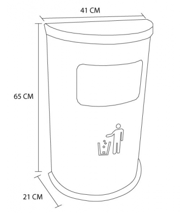 PAPELERA MODELO WAVE CON CENICERO