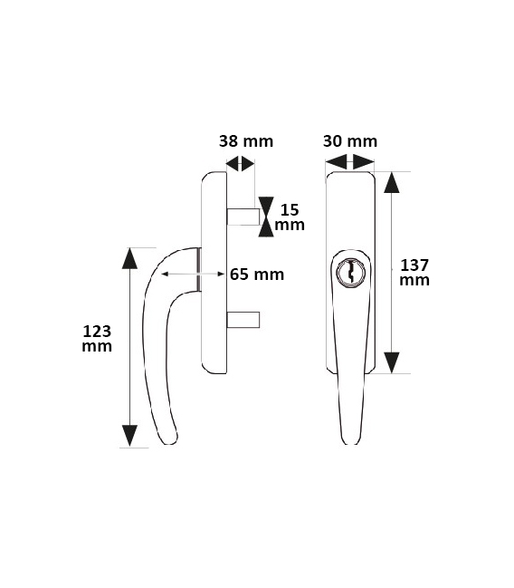 Cremona 2 Palas Apertura Exterior C/ Llave