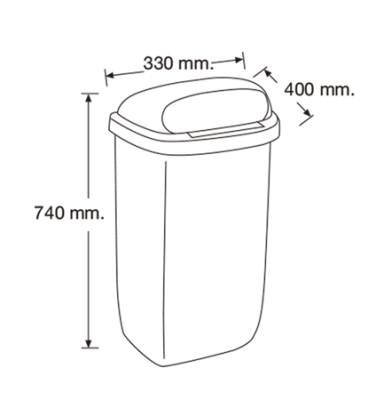 PAPELERA PLASTICO 50 LT VERDE