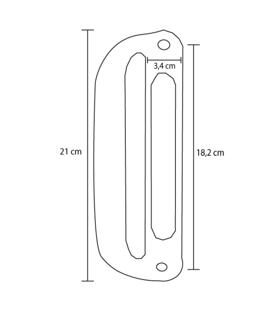 Asa tirador para cierre oval