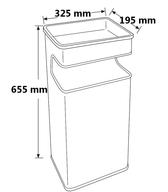 Papelera Rectangular Acero Inox.