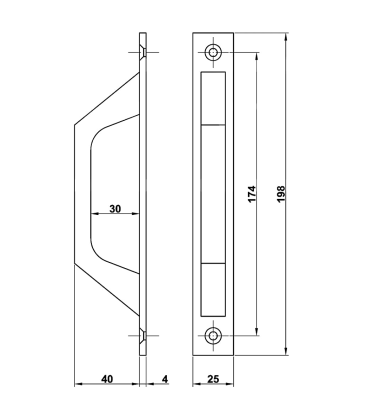 Asa tirador de aluminio