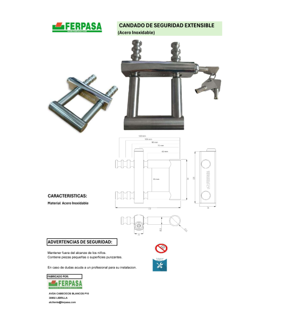 Candado de Seguridad Extensible