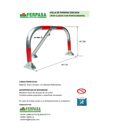VALLA PARKING ZINCADA CON PORTACANDADO (PACK 2)