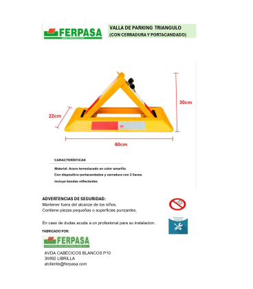 BARRERA PARKING TRIÁNGULO