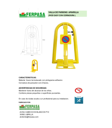 VALLA DE PARKING CON CERRADURA (PACK 2)