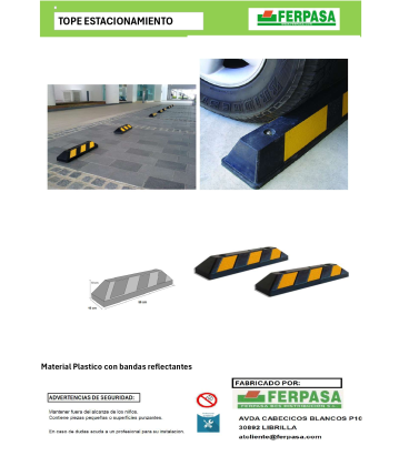 TOPE ESTACIONAMIENTO 600X120X100 PACK 2 UDS.