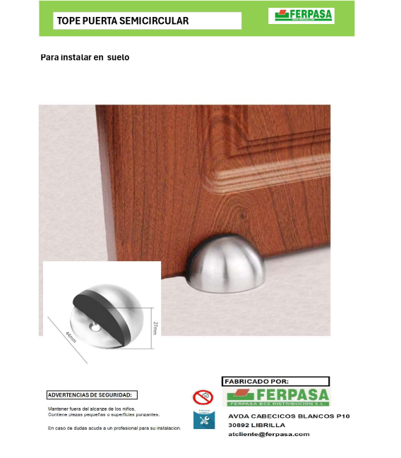 Tope de Puerta Semicircular Pack 4