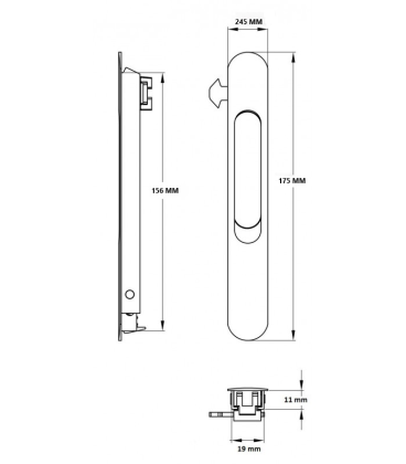 Cierre para ventanas correderas  Ovalado