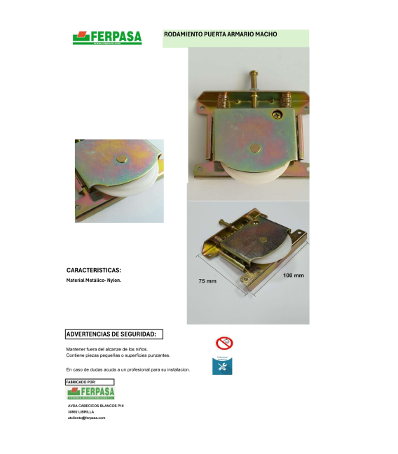 RODAMIENTO PUERTA ARMARIO