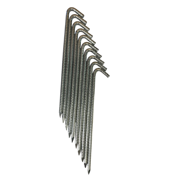 PIQUETAS DE ACERO GALVANIZADO 250X8 MM (BOLSA 10 UDS)