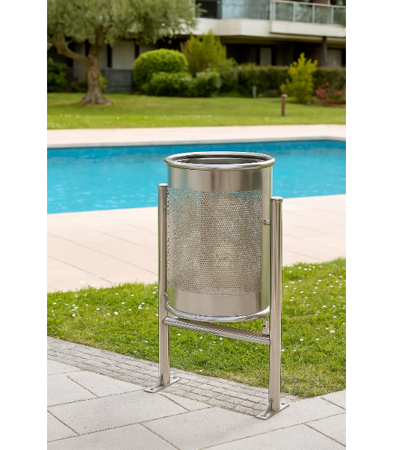 Papelera Mod Rhin Acero Inox