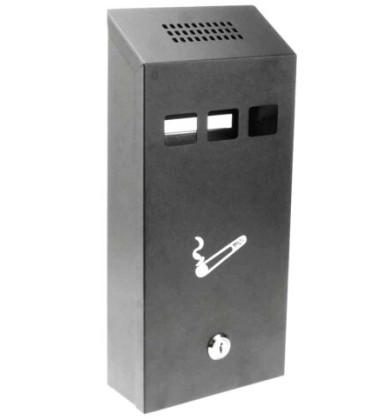 CENICERO PARED RECTANGULAR GRIS 15X6X32 CM