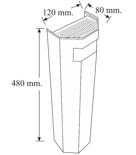 CENICERO PARED ACERO INOX. REFORZADO (48X12X8)