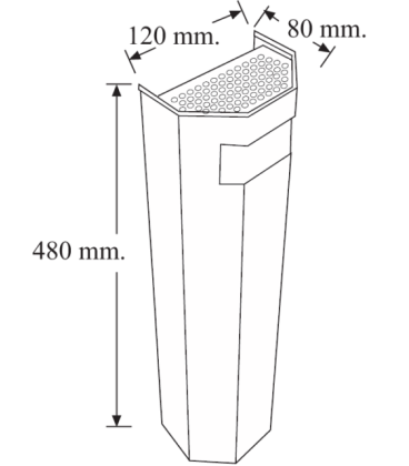 CENICERO PARED ACERO INOX. REFORZADO (48X12X8)