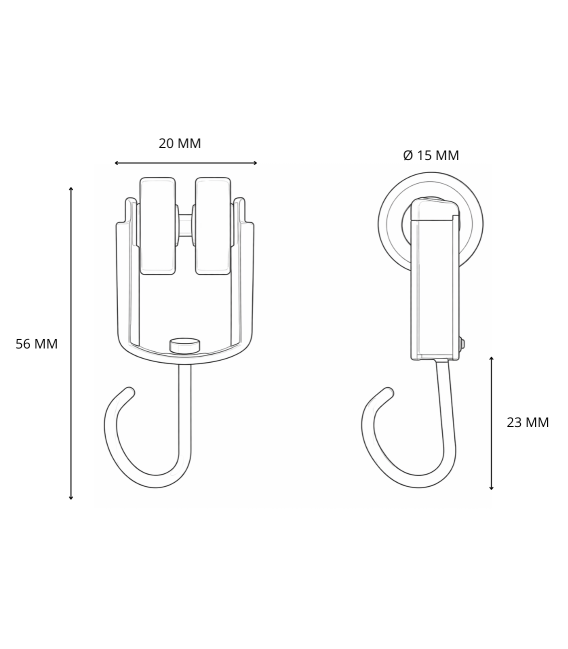 Poleas Dobles Correderas para Cortinas y Toldos