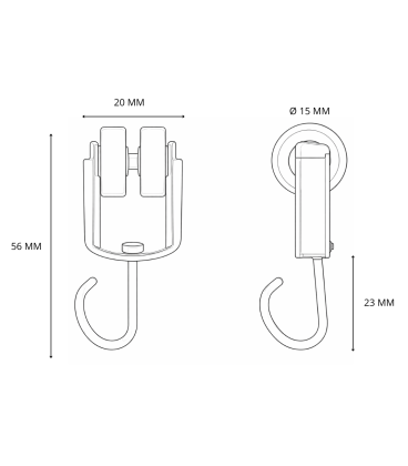 Poleas Dobles Correderas para Cortinas y Toldos
