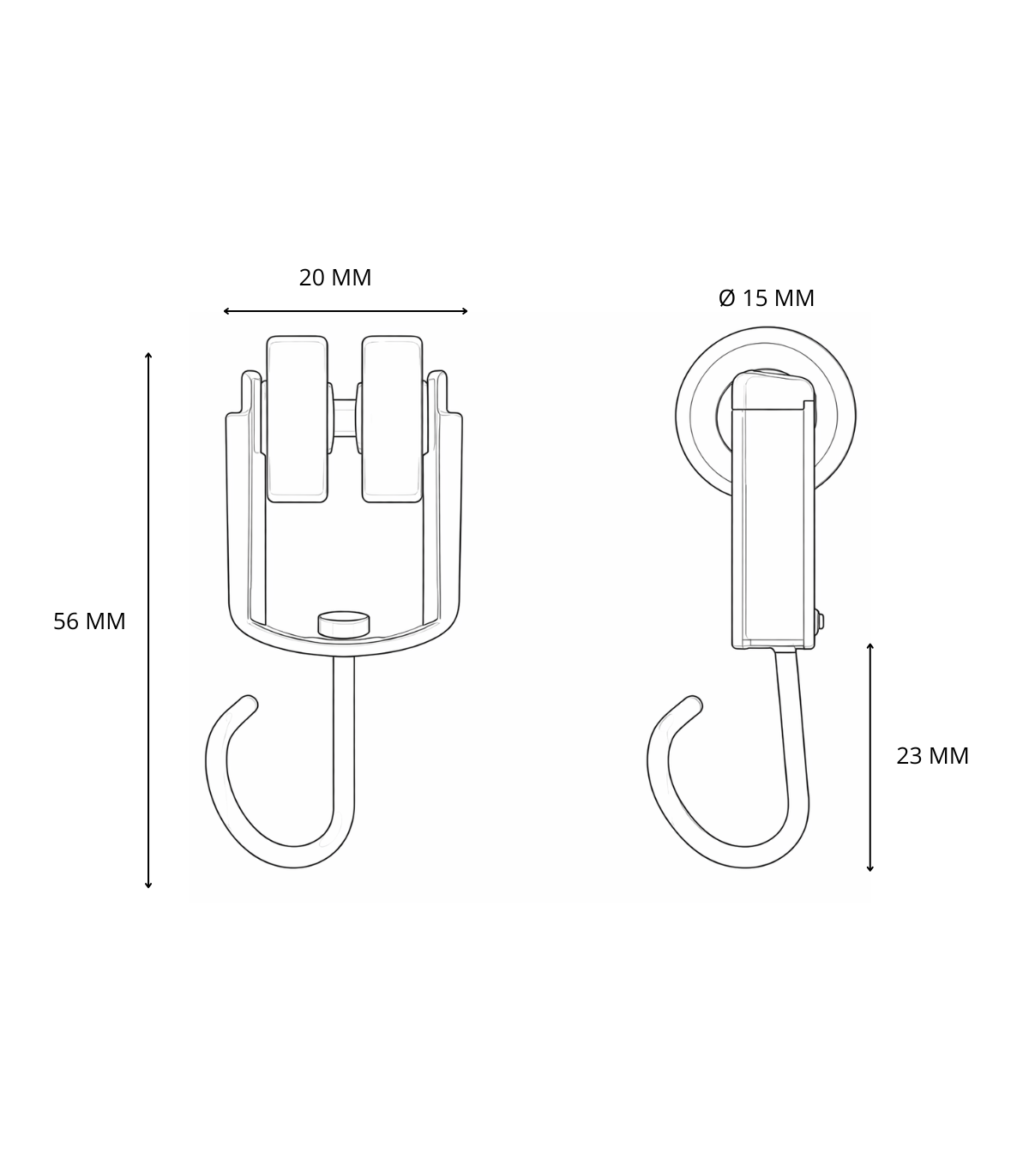 Poleas Dobles Correderas para Cortinas y Toldos