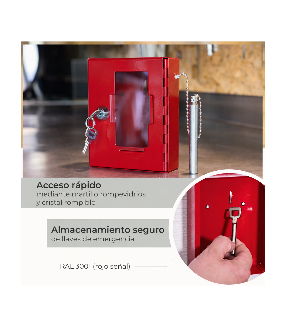 CAJA LLAVES DE EMERGENCIA 150X120X40 MM