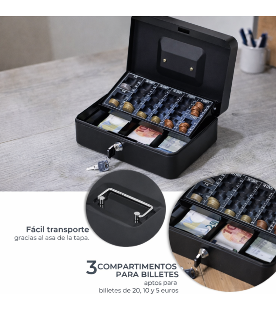 Caja de Caudales con Bandeja Contadora de Monedas/Billetes