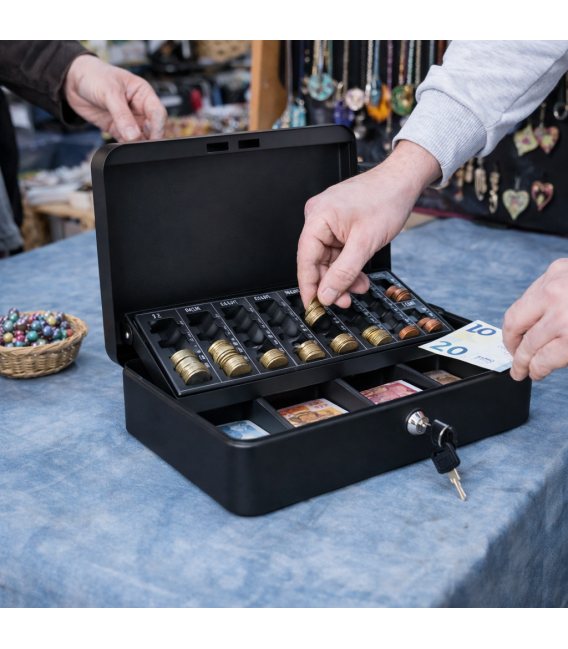 Caja de Caudales con Bandeja Contadora de Monedas/Billetes