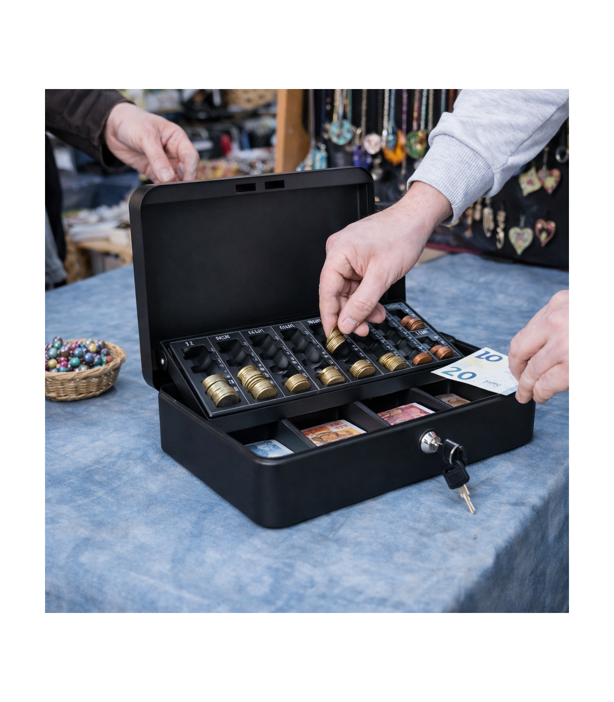 Caja de Caudales con Bandeja Contadora de Monedas/Billetes