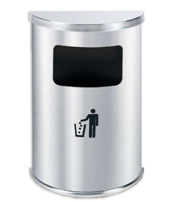 PAPELERA MOD WAVE SEMICIRCULAR S/CENICERO INOX