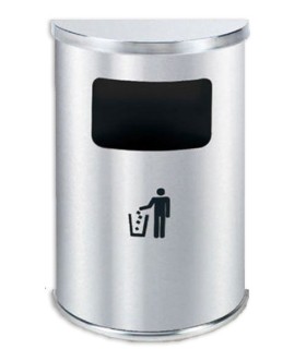 PAPELERA MOD WAVE SEMICIRCULAR S/CENICERO INOX