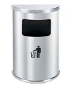 PAPELERA MOD WAVE SEMICIRCULAR S/CENICERO INOX