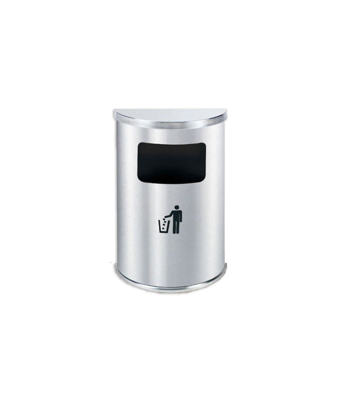 PAPELERA MOD WAVE SEMICIRCULAR S/CENICERO INOX