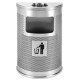 PAPELERA MOD WAVE SEMICIRCULAR C/CENICERO INOX